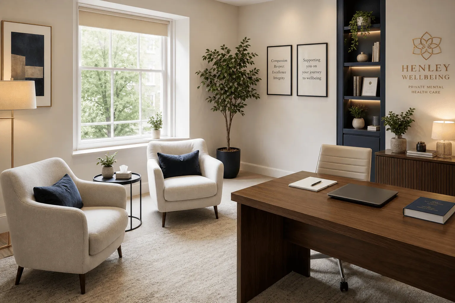 Comfortable and welcoming therapy office