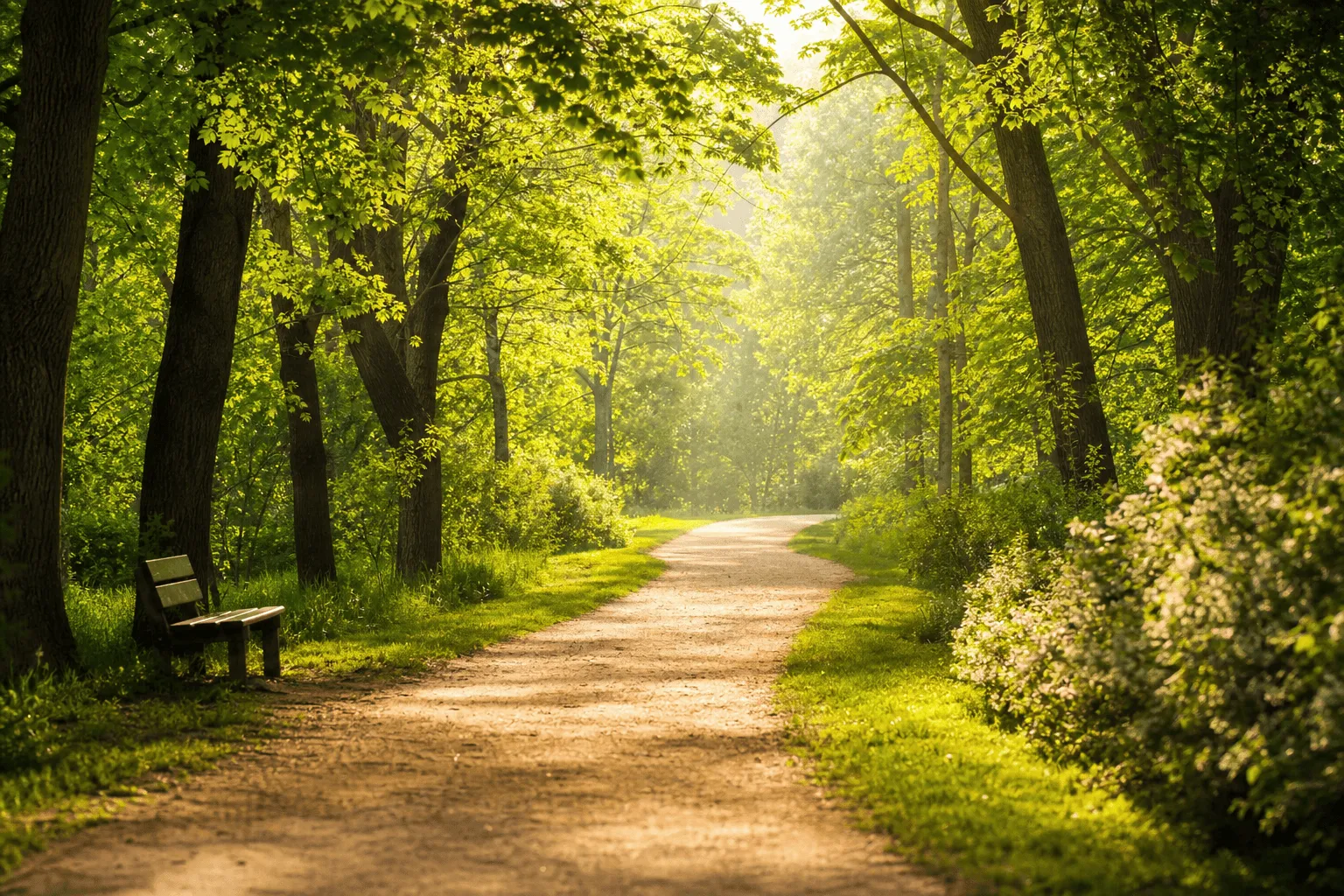A peaceful, winding pathway symbolising clarity and a supportive journey